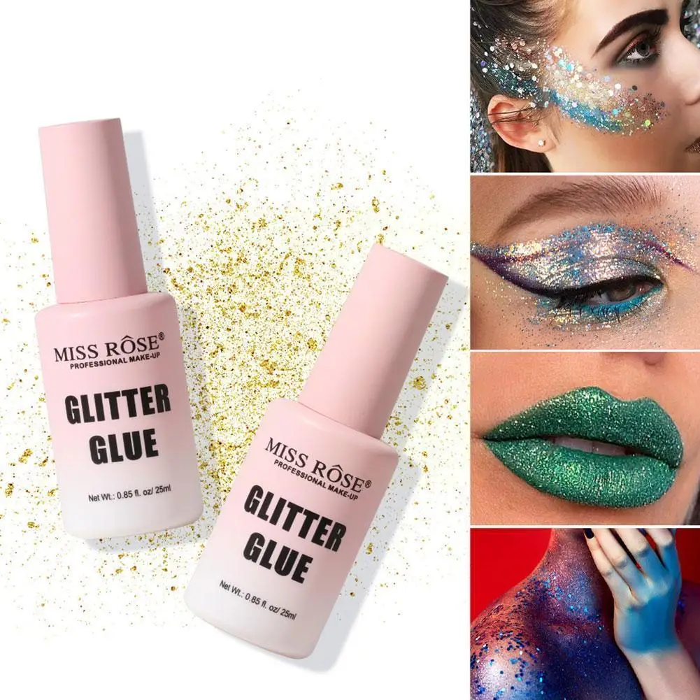 

25ml Facial Makeup Glitter Glue Long Lasting Waterproof Face Glitter Glue For Eye Jewels Face Gems Eyeshadow Lip Glue Nail