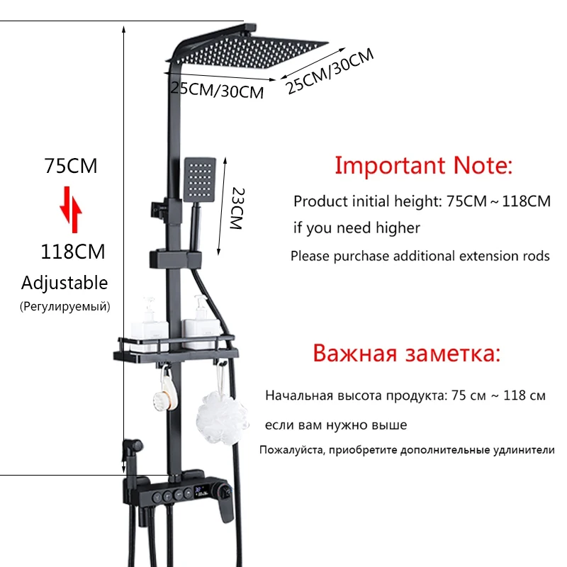 OXG Thermostatic Shower Faucet Sets Digital Display Bathroom Shower Mixer Brass System Rainfall Set bathroom faucet bathroom shower faucet set