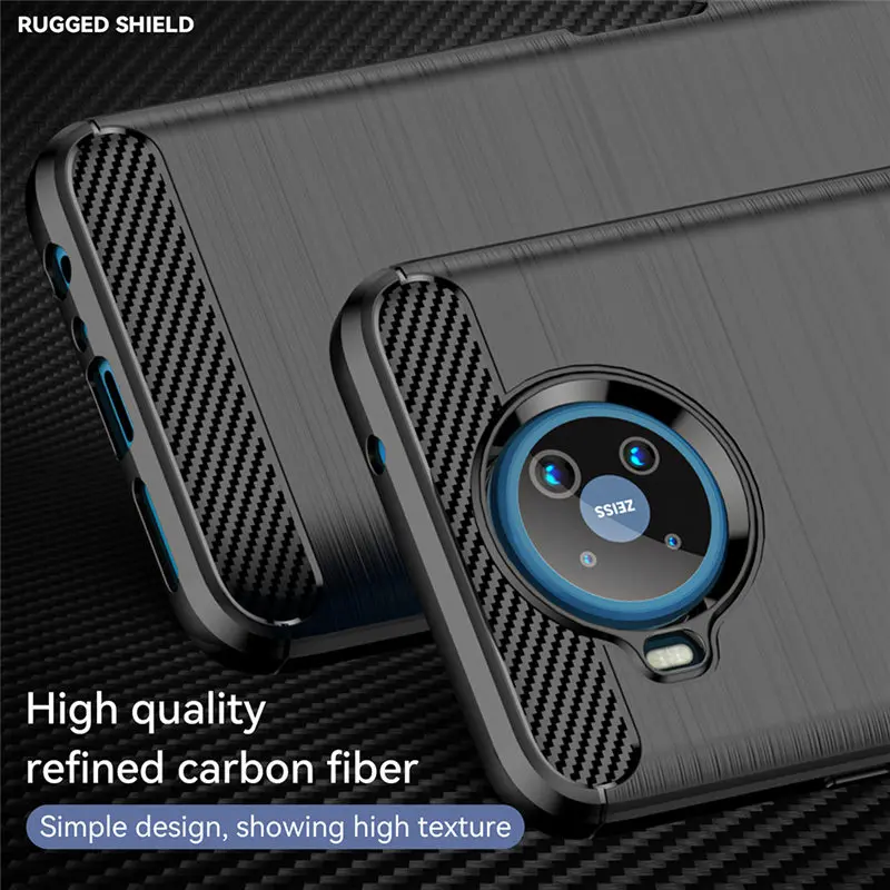Carbon Fiber Soft Silicone TPU Phone Case Cover - Black