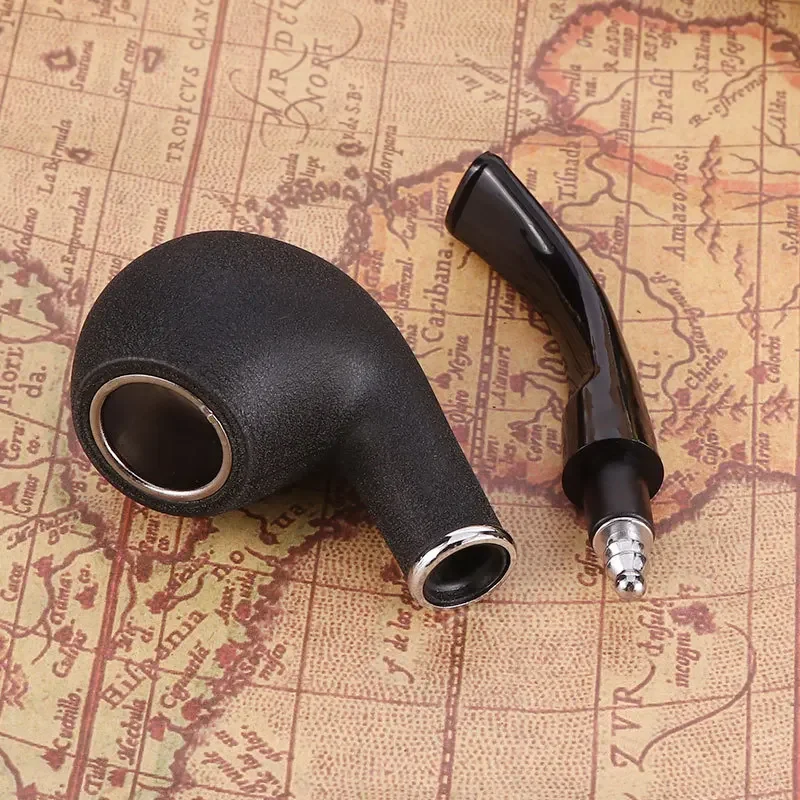 Vintage Durable Wood Curved Tobacco Cigar Cigarette Pipes Smoking Pipe Black Gifts Smoking Accessories