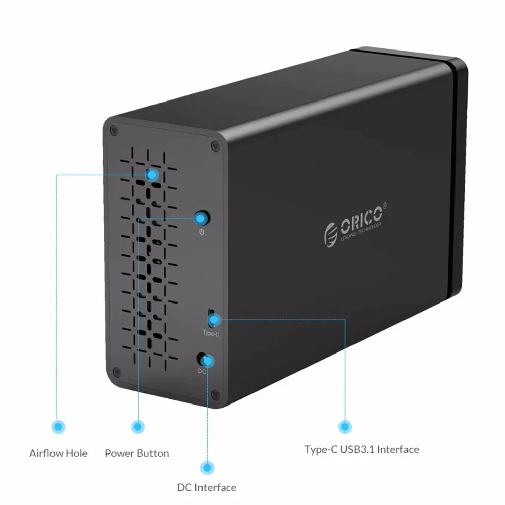 ORICO 3.5 ġ HDD ϵ ̺ Ŭ, SATA HDD SSD , 4x16TB 丮, NS400, 3.5 ġ, 2.5 ġ