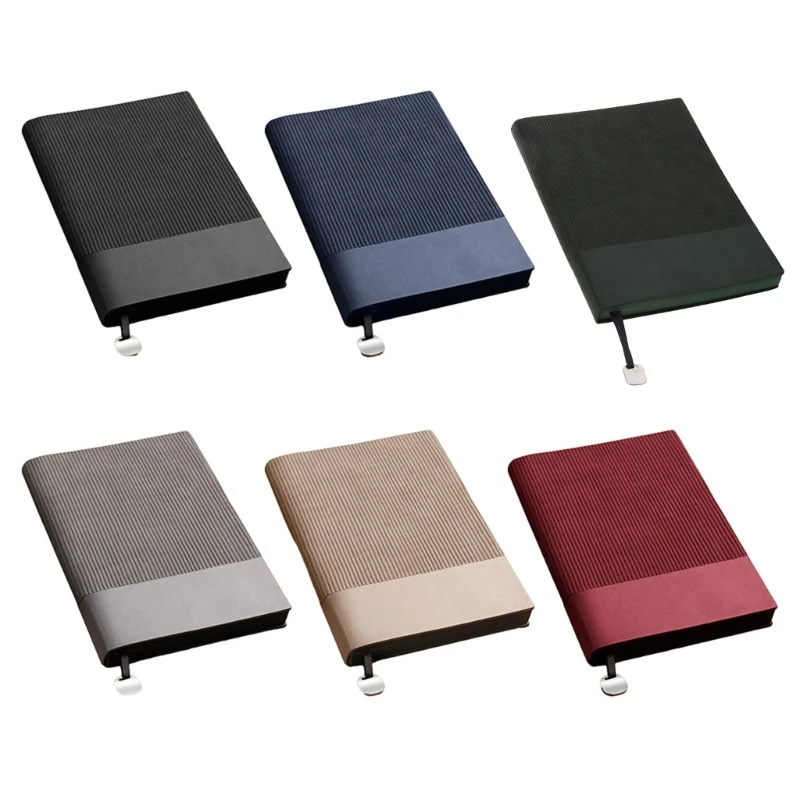 

Portable B5 A5 Business Leather Notebook Ribbon Bookmark Office Notepad 160 Sheets Rlued Papers Memo Pad Office Supplies