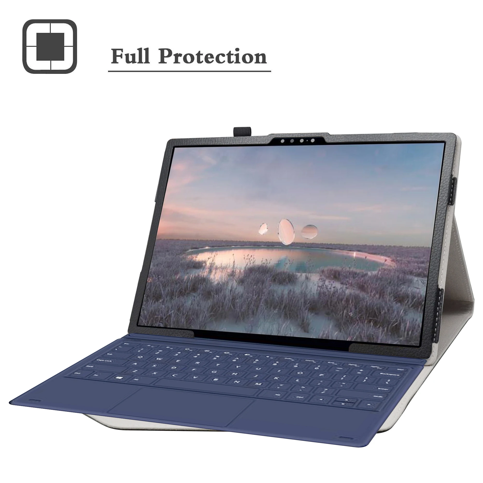 Estojo para 13.4 Dell Xps 13 2-em1 9315 Tablet Não Apto 9315 Portátil Dobrável Suporte Capa de Couro do Plutônio com Fecho Magnético - Imagem 4