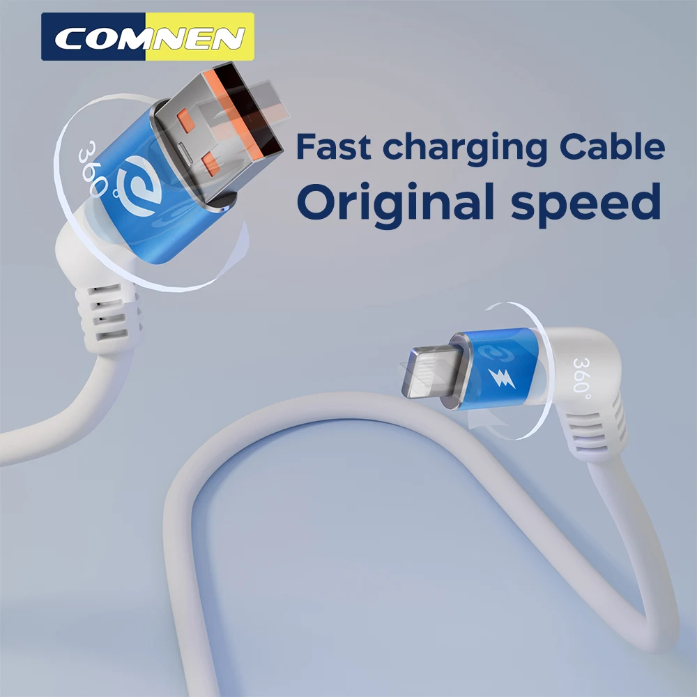 Comnen Cavo Usb Originale A Ricarica Rapida Per Iphone X Xr 6 6S 7 8 14 Plus 11 12 13 Pro Xs Max 1M 1.5M 2M Cavo Di Ricarica Dati Usb
