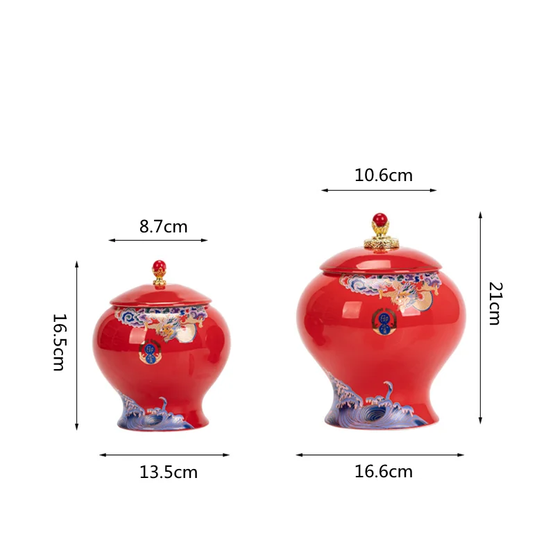 Ceramic Tea Pot Tea Caddy Porcelain Sealed Storage Tank Chinese Vintage Bottle Household Storage Container Home Decoration tea canister