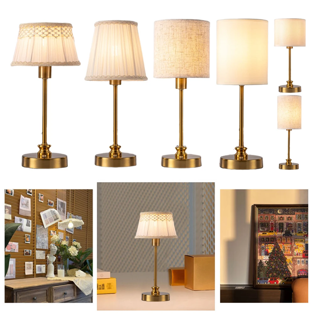 Cordless Table Lamp 3 Way Dimmable Desk Lamp with Fabric Shade Bedside Lamp Rechargeable Desk Reading Lamp for Bedroom 5