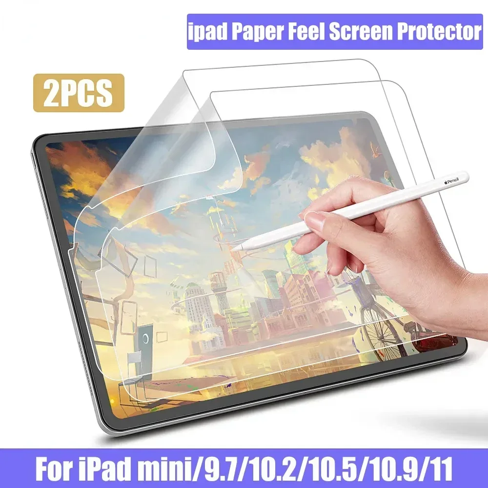 

2 шт., бумажная защита экрана iPad для Apple iPad 9,7 Air 2 3 4 5 10,5 10,9 2021 Pro 11 10,2 7-го 8-го 9-го поколения mini 1 2 3 4 5 6