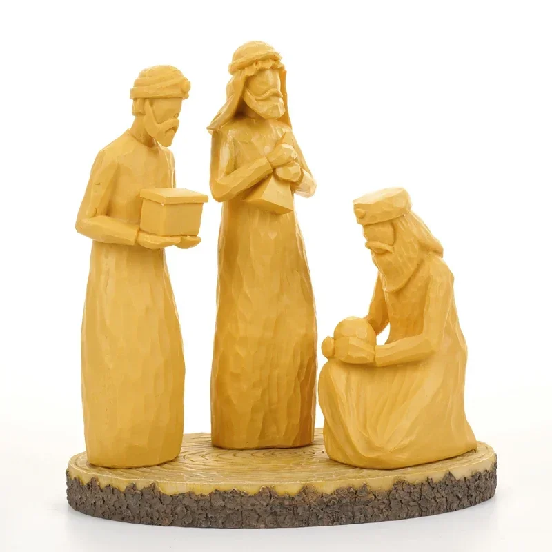 Resin Sculptural Decorations Base Christmas Wedding Bible Anniversary Gift Family Desktop Gift