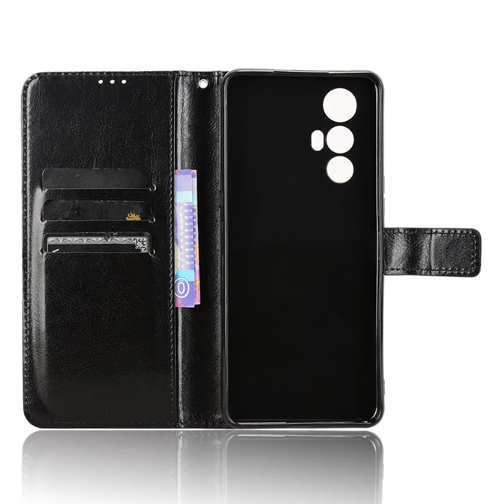 Luxury Leather Flip Wallet Case with Stand Function and Card Holder - Magnetic Cover