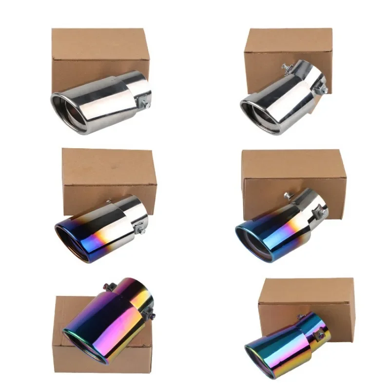 Exhaust Pipe Tip Car Accessories Automobile Exhaust Pipe Sleeve Tail Throat Muffler Gold Silencing Stainless Steel Modified