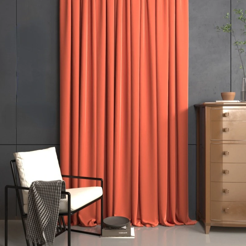 

Flannel Blackout Dutch Velvet Luxury Modern Simple Solid Color French Elegant Atmosphere Curtains for Living Room Dining Bedroom