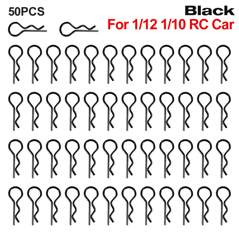 9IMOD 50/100pcs RC 바디 클립 1/7 1/8 1/10 1/12 1/14 1/16 1/18 금속 R 버클 자동차 트럭 버기 쉘 핀 RC 자동차 부품