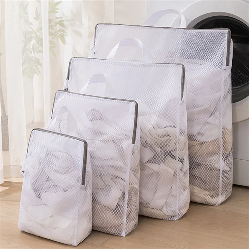 

Zipper Laundry Bag Fine Mesh Storage Bags Household Clothes Cleaning Protect Washing Bag For Washing Machine