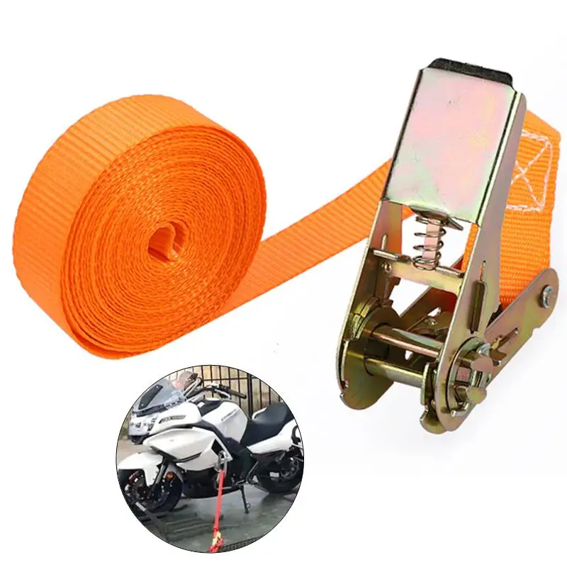 Heavy-Duty Car & Truck Front Cargo Ratchet Strap with Metal Buckle-Adjustable, Secure Tie-Down for Safe Luggage Transport