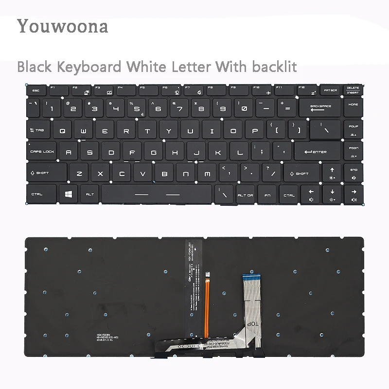 New Laptop Keyboard For MSI GS65VR PS42 GF63 8RC/D MS-16R1/W1/2-16Q1/2/3/4 With backlit