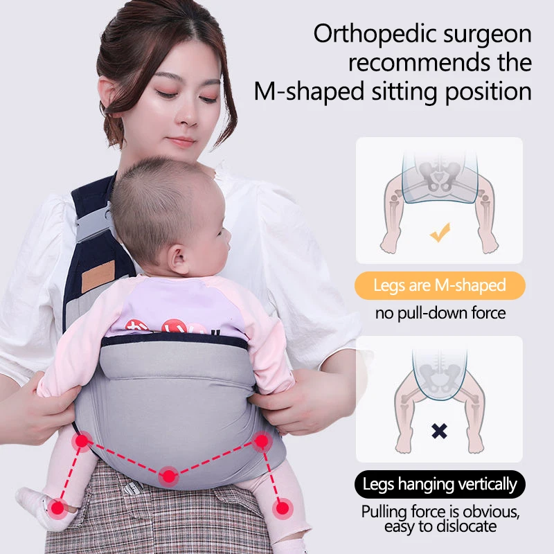Porte-bébé ergonomique, respirant, écharpe de transport pour enfant,  ajustable, anneau de transport pour nouveau-né, pour tout-petits de 0 à 36  mois
