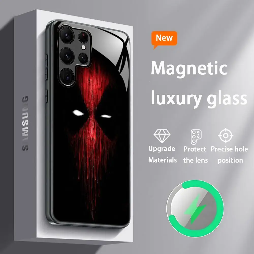 Sleek Magnetic Glass Hero Phone Case with Cool D-Dead PoolES Design