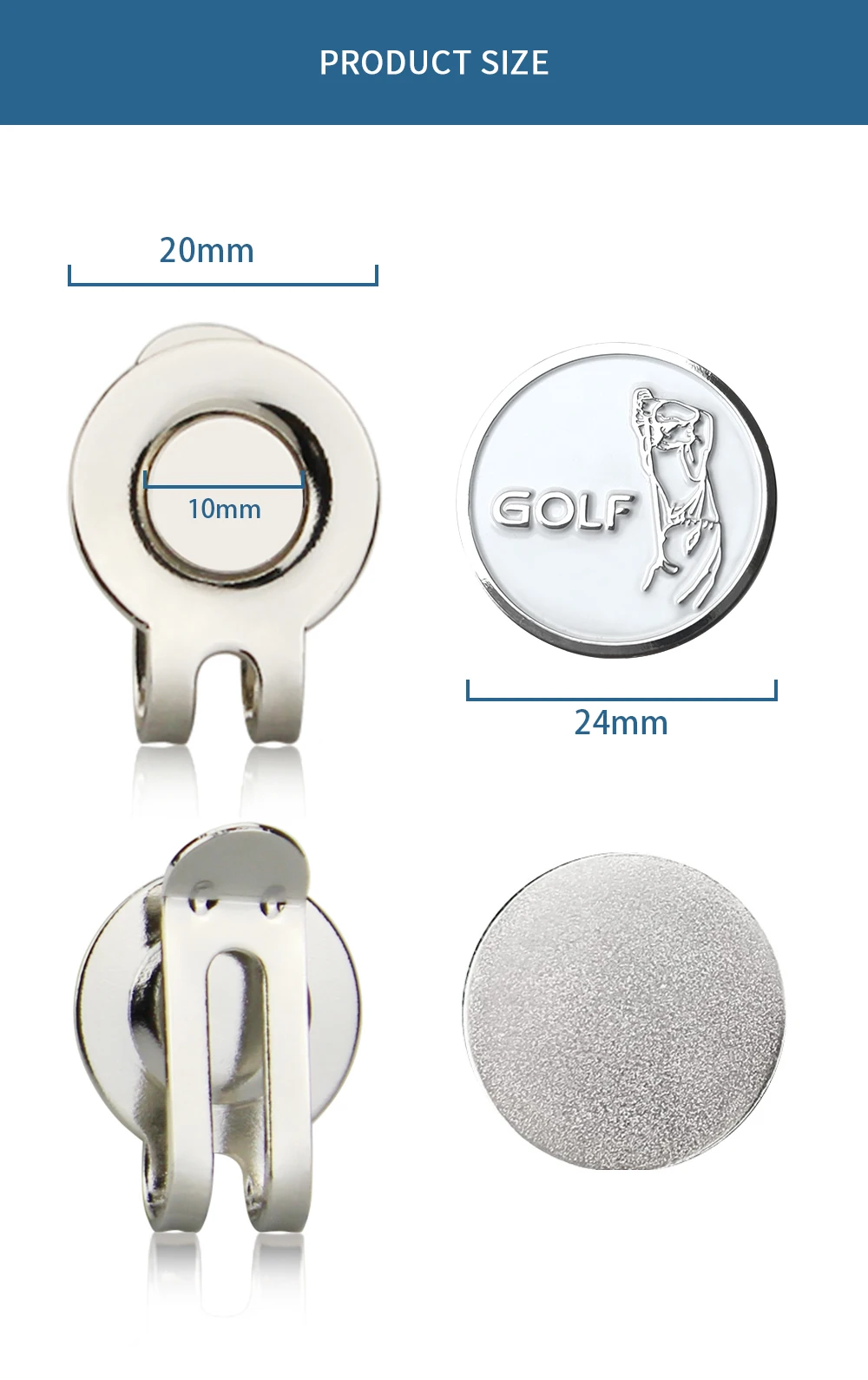 Description Picture 3 of itemGolf Ball Marker With Magnetic Hat Clip Humanoid Pattern Funny Great Golf Gifts Golf Accessories For Men Women Golfers Unique