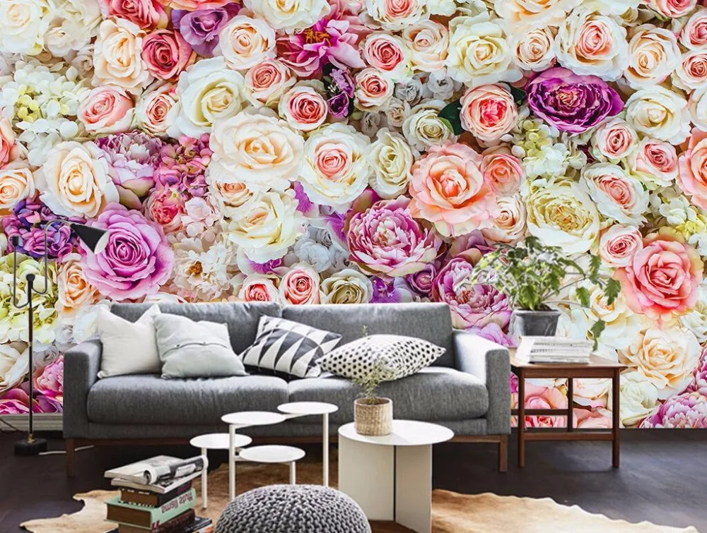 GMYANBZ Custom Wallpaper Hd Beautiful Rose Tv Background Wall Living Room  Bedroom Background Mural 3D Wallpaper 420cm(w) x260cm(h): Buy Online at  Best Price in UAE 