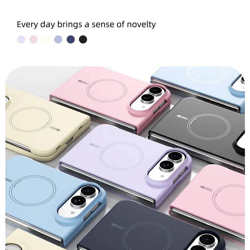 Elegant Magnetic Fold Phone Case with Luxury Skin Feel and Shockproof Hard Back Cover