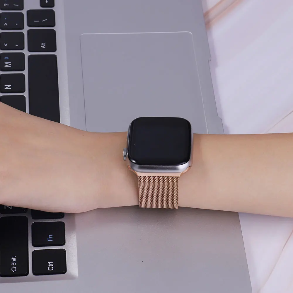 Metal Strap Milanes loop apple watch band 44mm 45mm 41mm 42mm 40mm 38mm magnetic stainless steel correa bracelet iwatch se 73456 Metal Strap Milanes loop apple watch band 44mm 45mm 41mm 42mm 40mm 38mm magnetic stainless steel correa bracelet iwatch se 73456