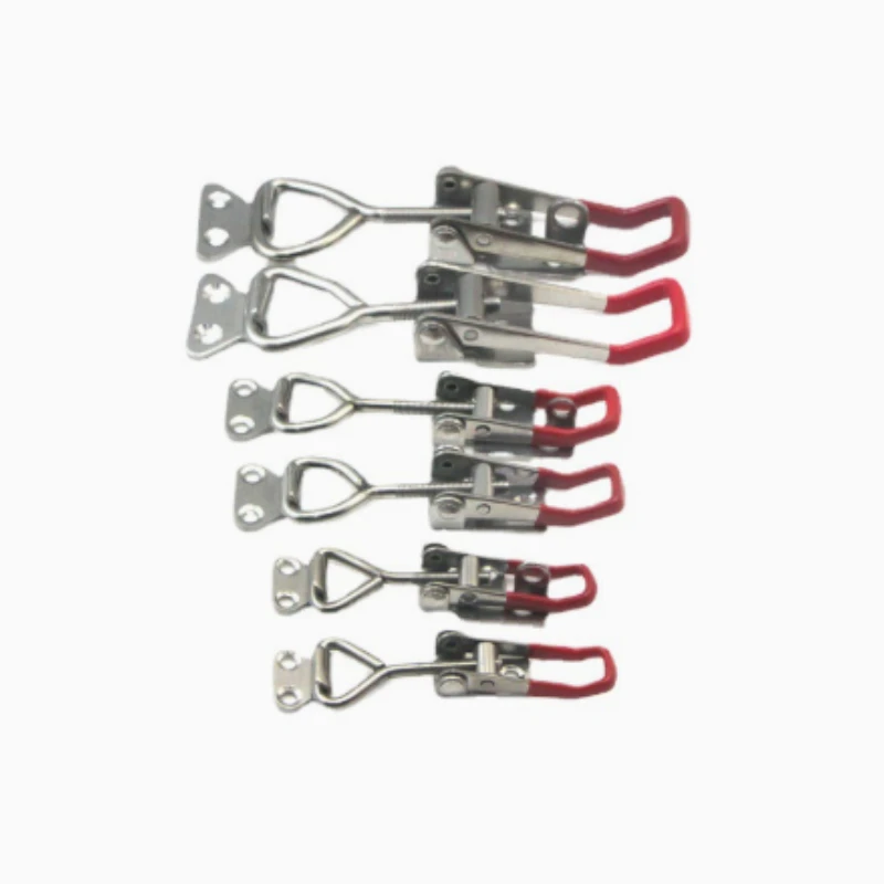 2PCS Fixtures Adjustable Toolbox Case 304 Stainless steel Metal Toggle Latch Catch Clasp Anti-Slip Push Pull Toggle Clamp Tools