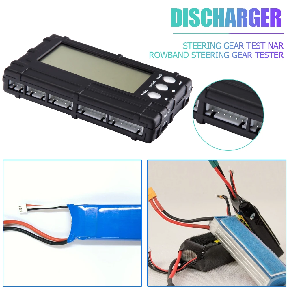 Discharger Balancer Meter Tester Voltage Digital Battery Capacity Checker RC 2-6s Servo LiPo Li-Fe NiMH Battery Tester 3 in 1