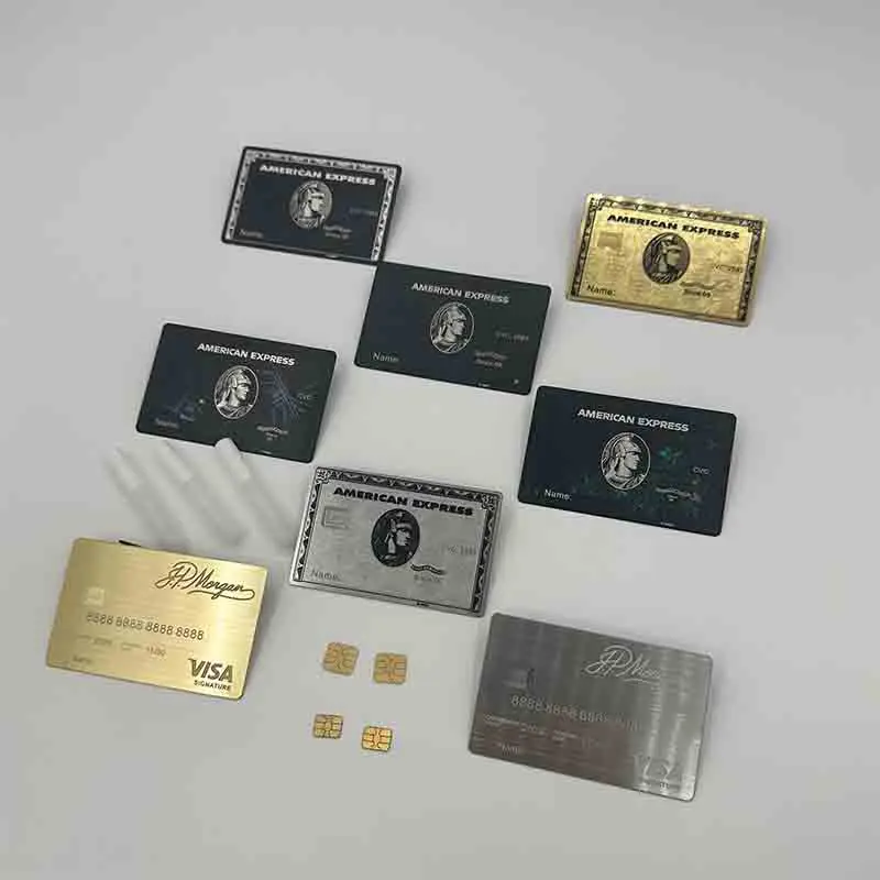 

Custom Laser Engraved Metal Credit Card Premium Custom Magnetic Stripe Chip Slot Etched Membership Bank Amex Card Support prin