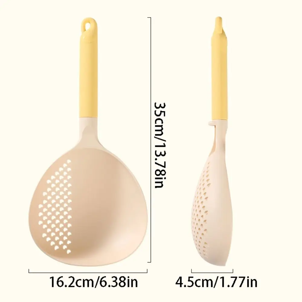 2in1 Soup Ladle & Colander High Heat Resistant Big Size Kitchen Ladle Strainer Long Handle Non Stick Noodle Pasta Colander