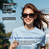 Hot GS05 Smart Glasses For Men 2 in 1 UV Protection Portable Polarized Anti-blue light Black Frame White Lenses Music Sunglasses - Image 3