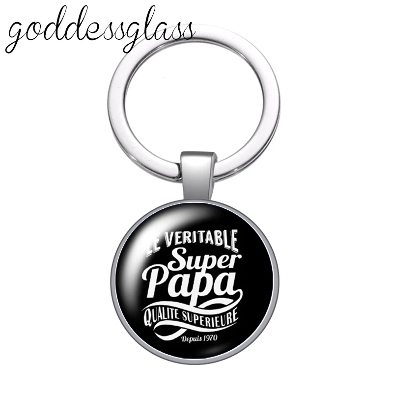 Neue Super PAPA je suis une tata qui déchire Worte glas cabochon schlüsselbund Tasche Auto schlüssel kette Ring Halter Charme schlüsselanhänger geschenk