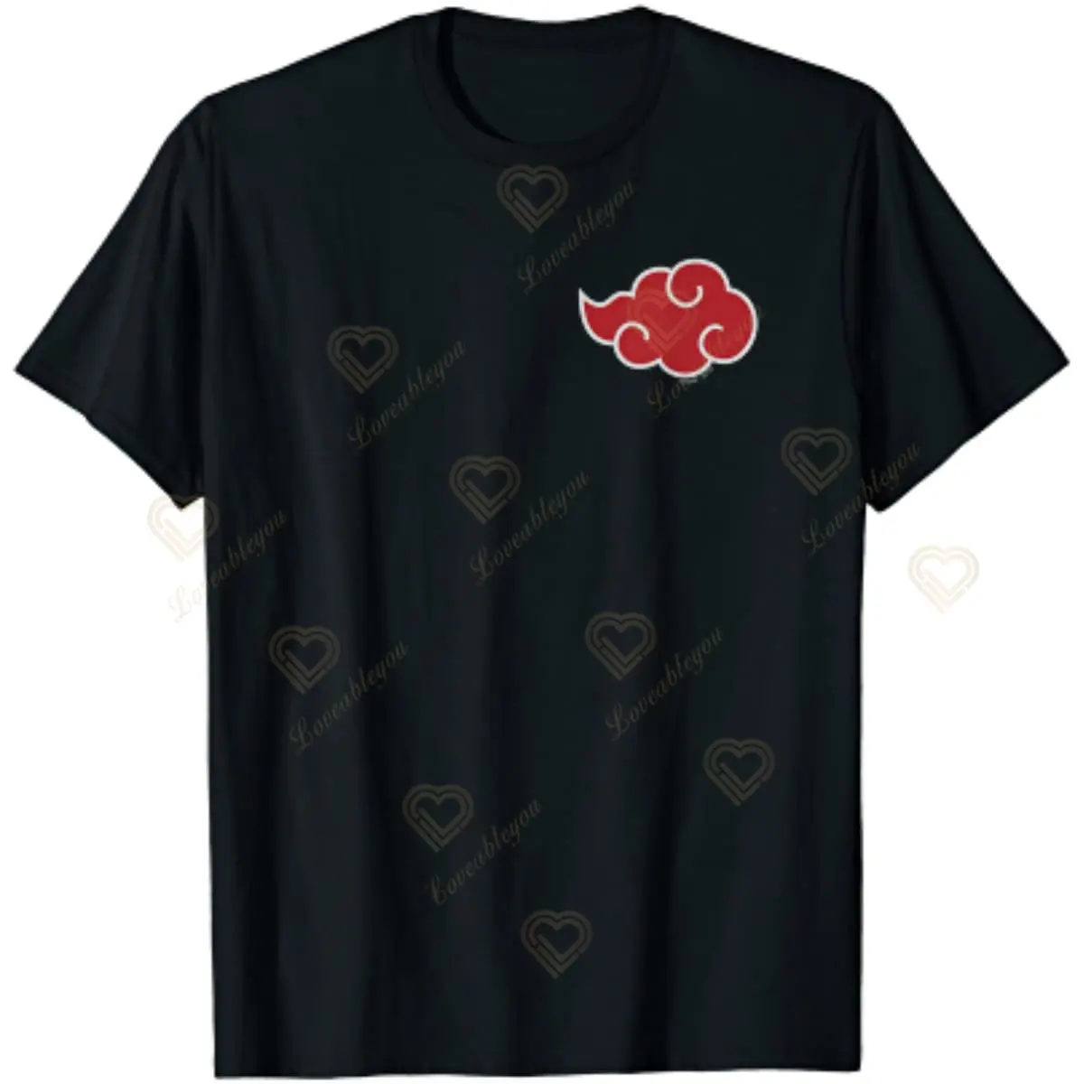  Naruto Shippuden Akatsuki Red Cloud Symbol T-Shirt : Clothing,  Shoes & Jewelry