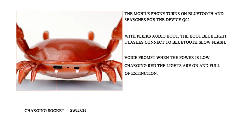 Crab Bluetooth Speaker with Phone Holder