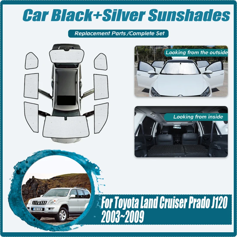 

Car Sunshades Covers For Toyota Land Cruiser Prado J120 LC120 FJ120 2003~2009 Sunscreen Window Sun Coverage Sunshade Accessories