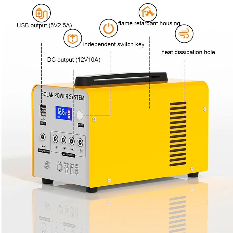 Portable Solar Power Station Outdoor DC USB Mobile Power Supply 84Wh 128Wh 144Wh Solar Generator High Power Energy Storage 6