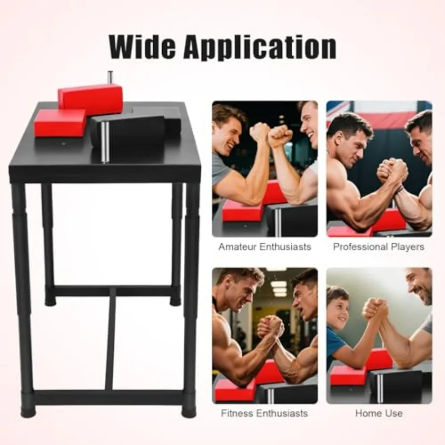 Professional Arm Wrestling Table, Standard Arm Wrestling Battle Table, Competition Training Arm Wrestling Table with 2 Elbow Pad