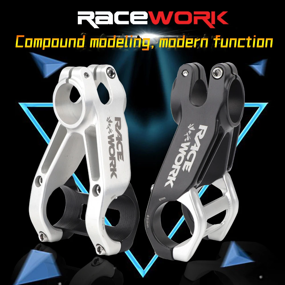 Description Picture 3 of itemRACEWORK Bike Stem 28.6-31.8mm High Strength Aluminum Alloy Degrees 80mm Length Mountain Cycling Stem