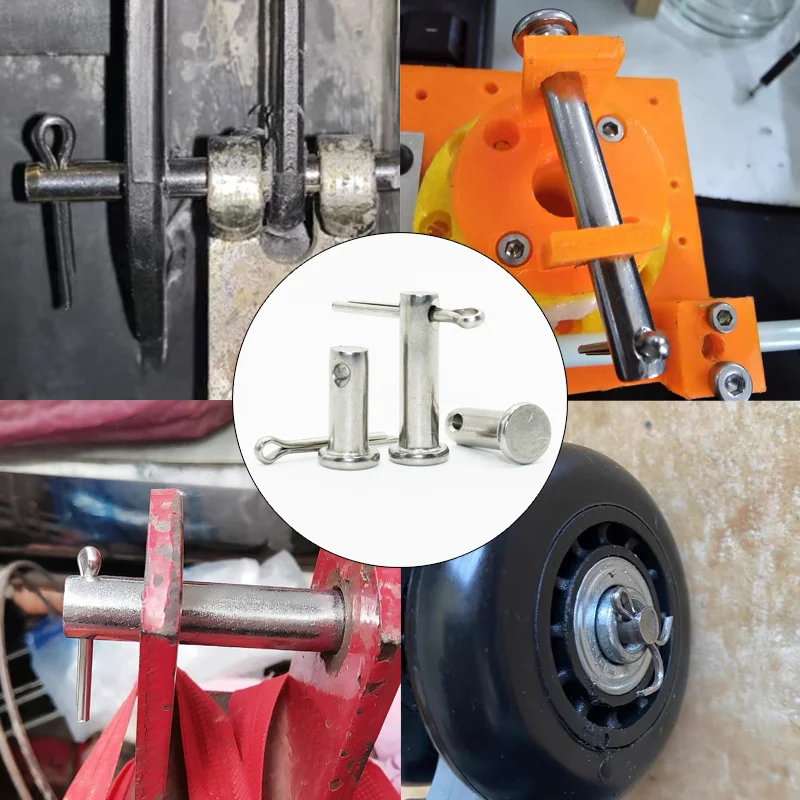 304 Stainless Steel Axis Pin Flat Head Cylindrical Pin With Hole Dowel M3 M4 M5 M6 M8~M12 Shaft Cotter Plug Positioning Pins cylindrical locating dowel pin stainless steel ball lock pins wooden dowel pins
