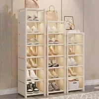 Entrance Shoe Rack Multiple Layers Stackable Footwear Organizer Rack Space Saving Wall Corner Shoe Cabinets Simple Shoes Shelf 2