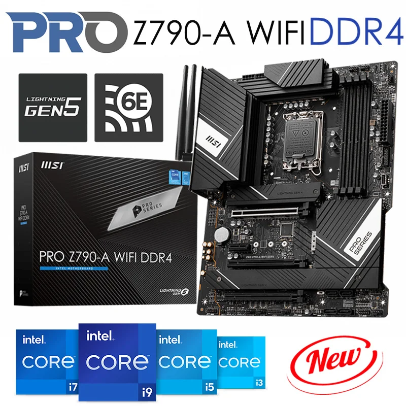 

LGA 1700 Motherboard Z790 MSI PRO Z790-A WIFI D4 Mainboard 128GB Support Intel 12th 13th Gen LGA 1700 Processor PCIe 5.0