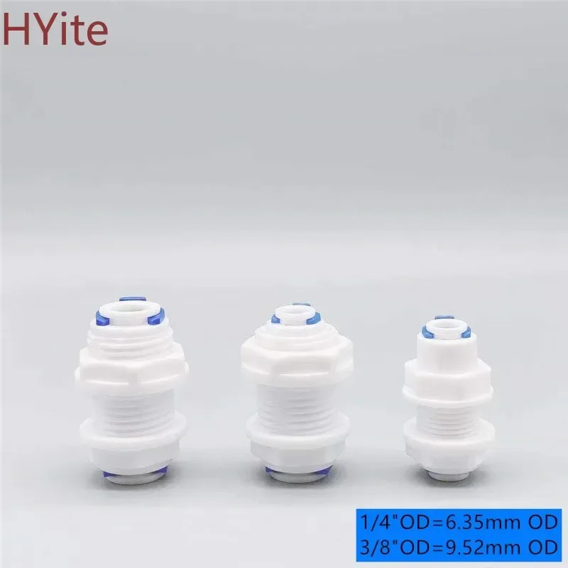 Pipe Fitting Water Pipe Fitting Hose Pipe Fitting Reverse Osmosis System Straight Bulkhead 1/4" 3/8" OD Hose Connection