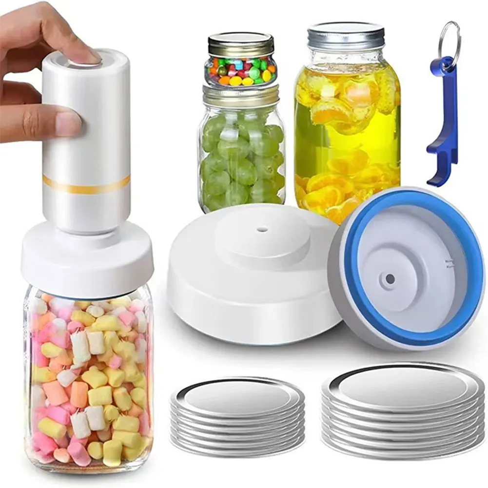 Food Vacuum Sealer Electric Mason Jar Vacuum Sealer BPA Free Food Storage Odorless Attachment Kit For Wide Mouth Jar