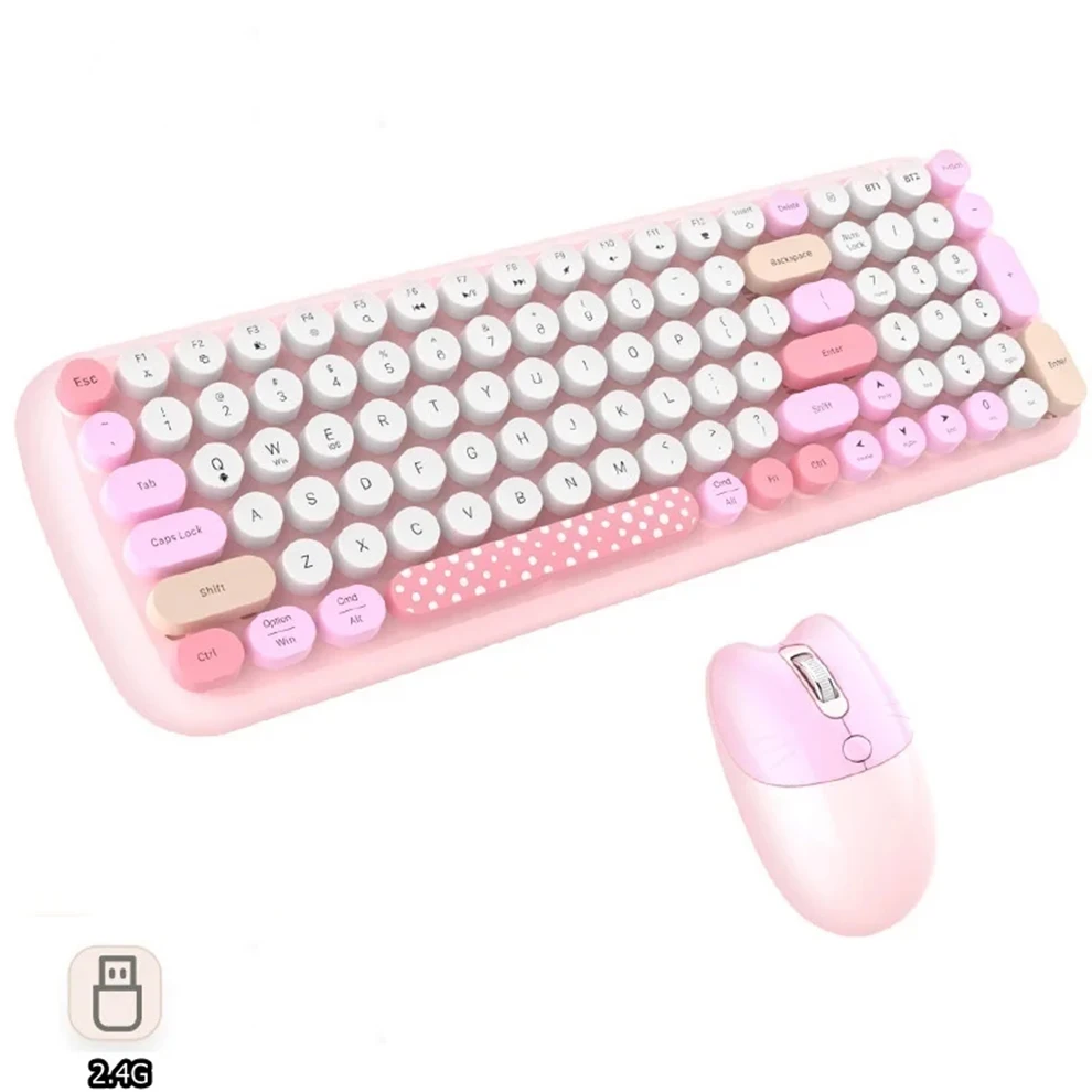 Mofii-kit Espanhol de Teclado e Mouse sem Fio para Computadores Multi Dispositivos Keycap Redondo Compatível com Windows 2.4g - Imagem 2
