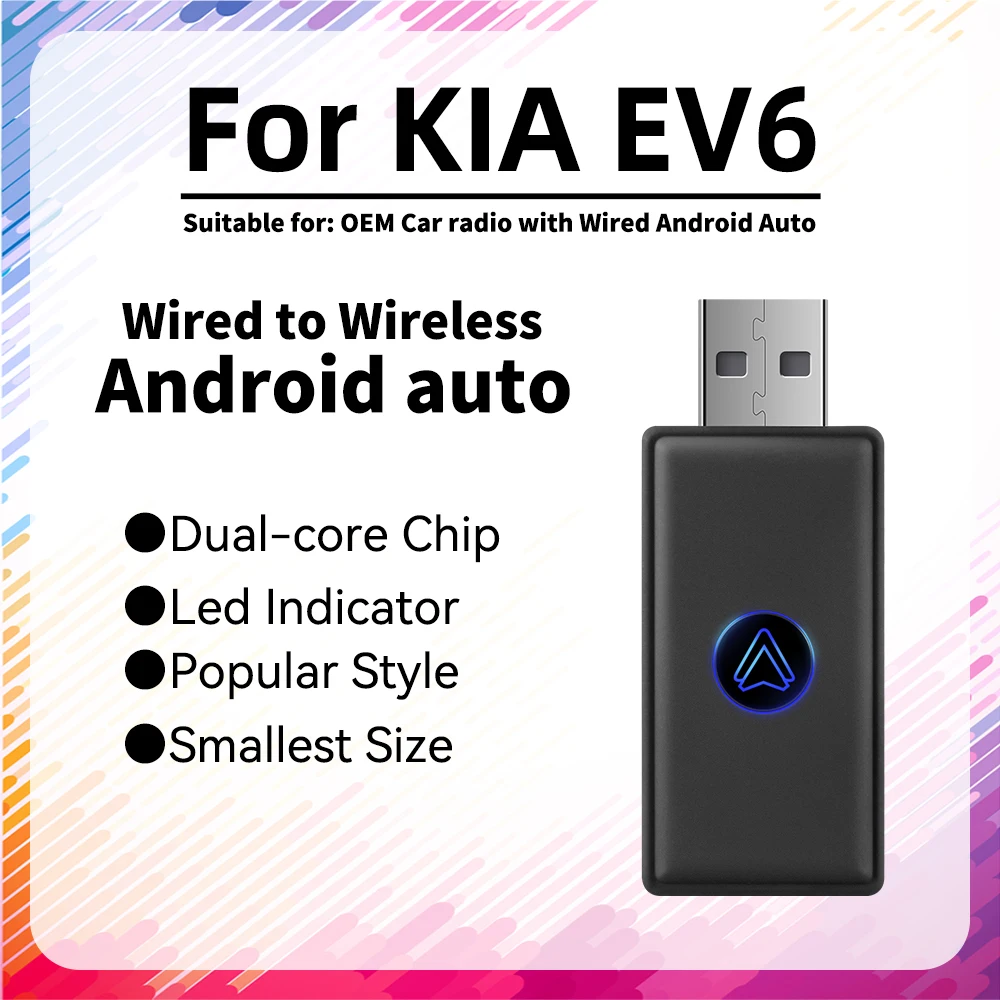 

Newest Mini Android Auto Wireless Adapter for KIA EV6 USB Dongle Smart AI Box Car OEM Wired Android Auto to Wireless BT Connect