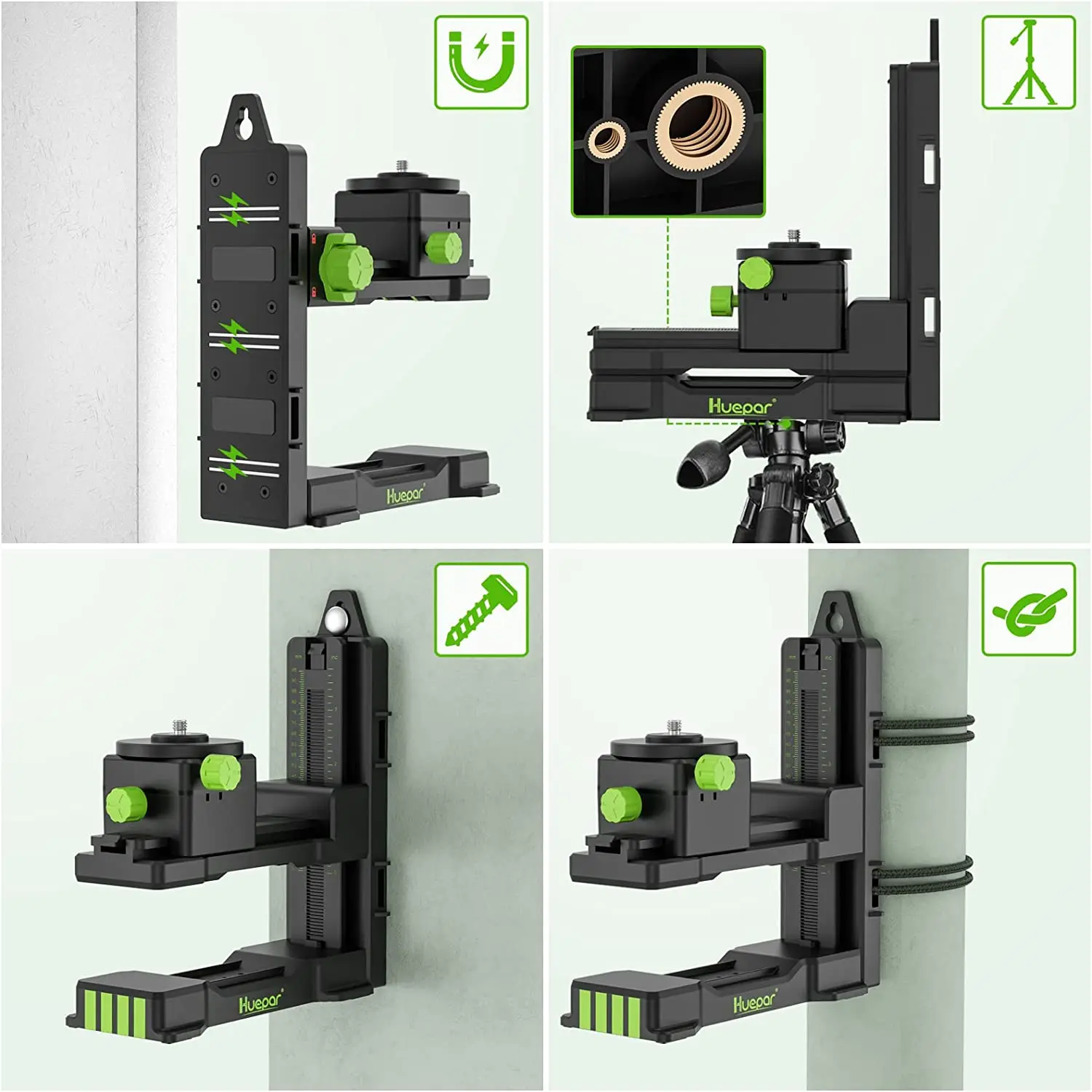 Fine-tuning Pivoting Bracket Magnetic Base For Laser Level, Tripod, Wall Hang Mo