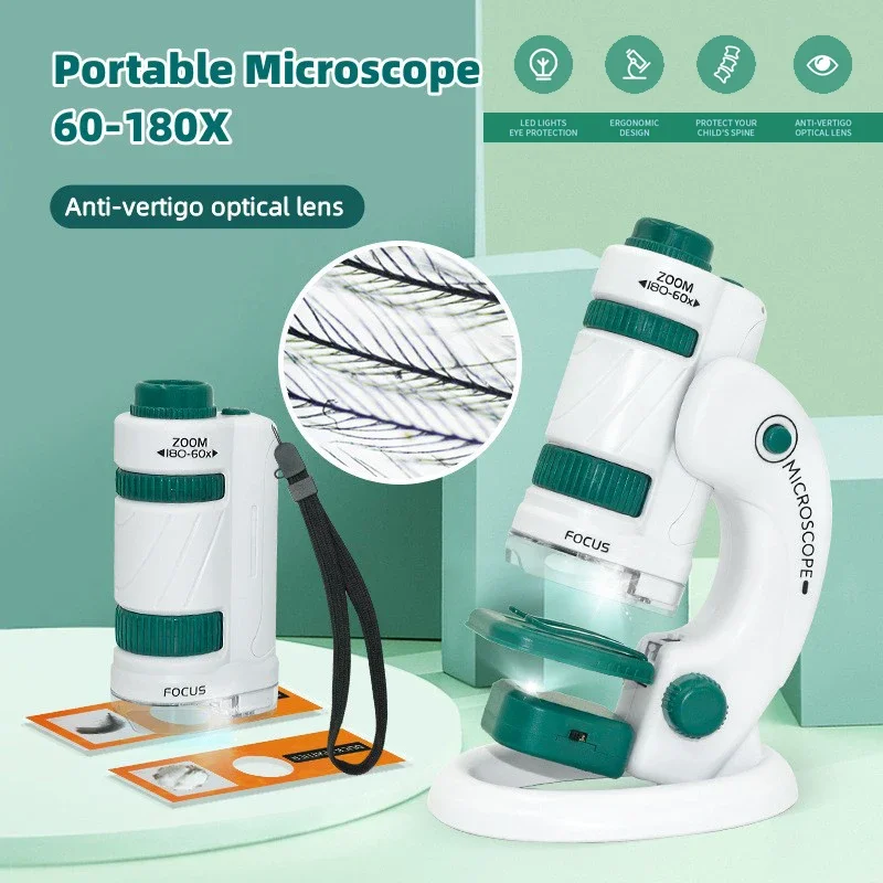 HD 100X-250X Handheld Microscope Scientific Experiment Handheld Pocket  Microscope With LED Light Portable Mini Microscope - AliExpress