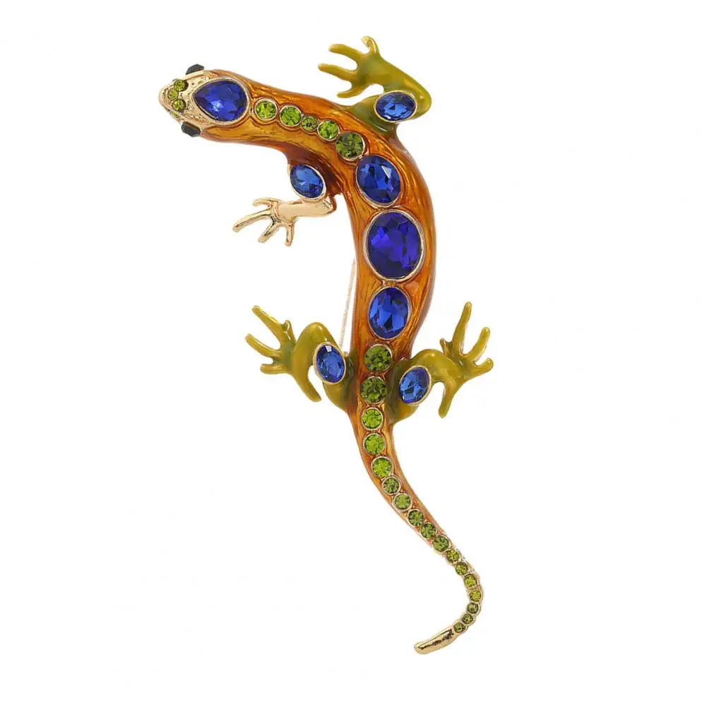 

Exquisite Brooch Exquisite Vintage Reptile-shaped Crystal Brooch Retro Alloy Lizard Gecko Pin Men's Fashion Accessories Jewelry