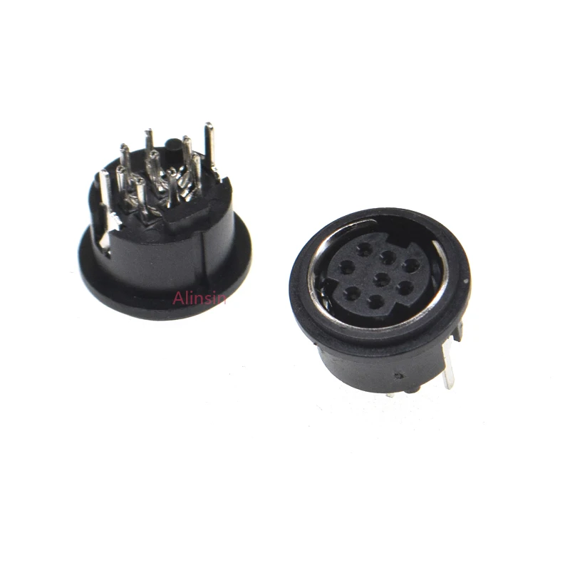 10pcs Mini 8-Pin DIN Circular PCB Mount Female Jack Connectors – Unbranded-468182