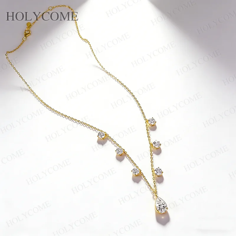 Maßgefertigter Anhänger Moissanit Birnenform 925 Sterling Silber Insgesamt 5-6CT D-Farbe Höchste Qualität Für Mädchen Hochzeit Geburtstag Schmuck Geschenke – Detail 6