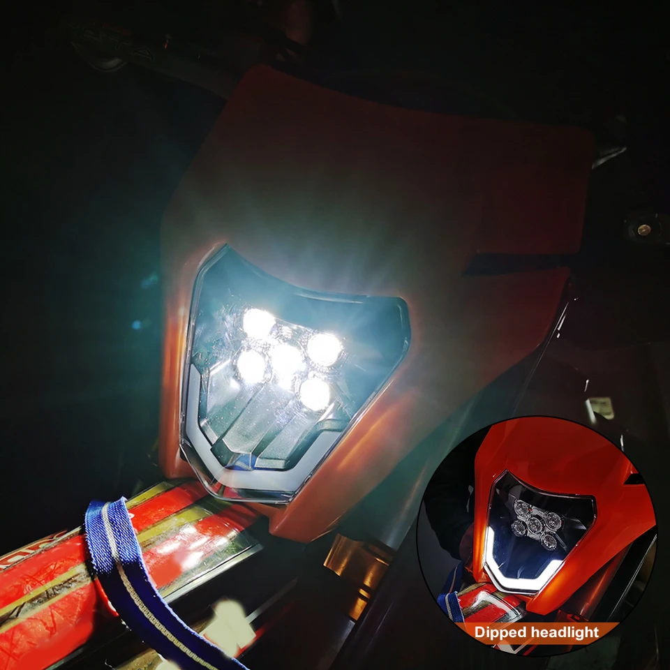 モーターサイクルヘッドライト,LEDヘッドランプ,ktm exc excf sx sxf